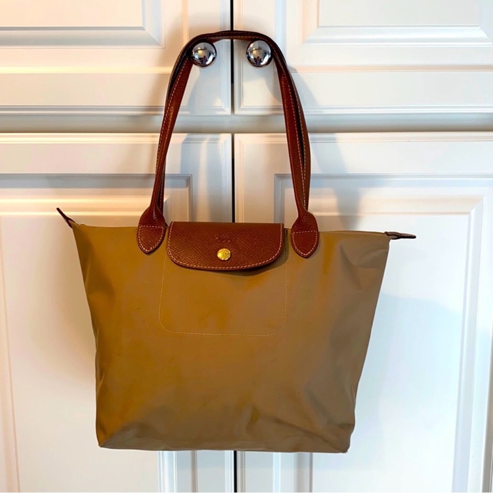 Longchamp Le Pliage Medium Khaki Nylon Shoulder Tote
